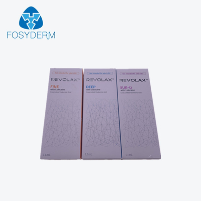 Wstrzykiwalny Revolax 1.1Ml HA Gel Dermal Filler Wypełnienie twarzy z drobnym głębokim i sub-Q